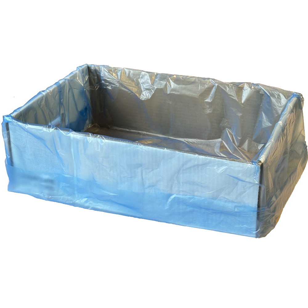 GORILLA Blue HDPE 'Standard' 15µm Carton Liners On Roll 635mm + 380mm x 635mm 75mm PVC Core (Roll 500 Bags)