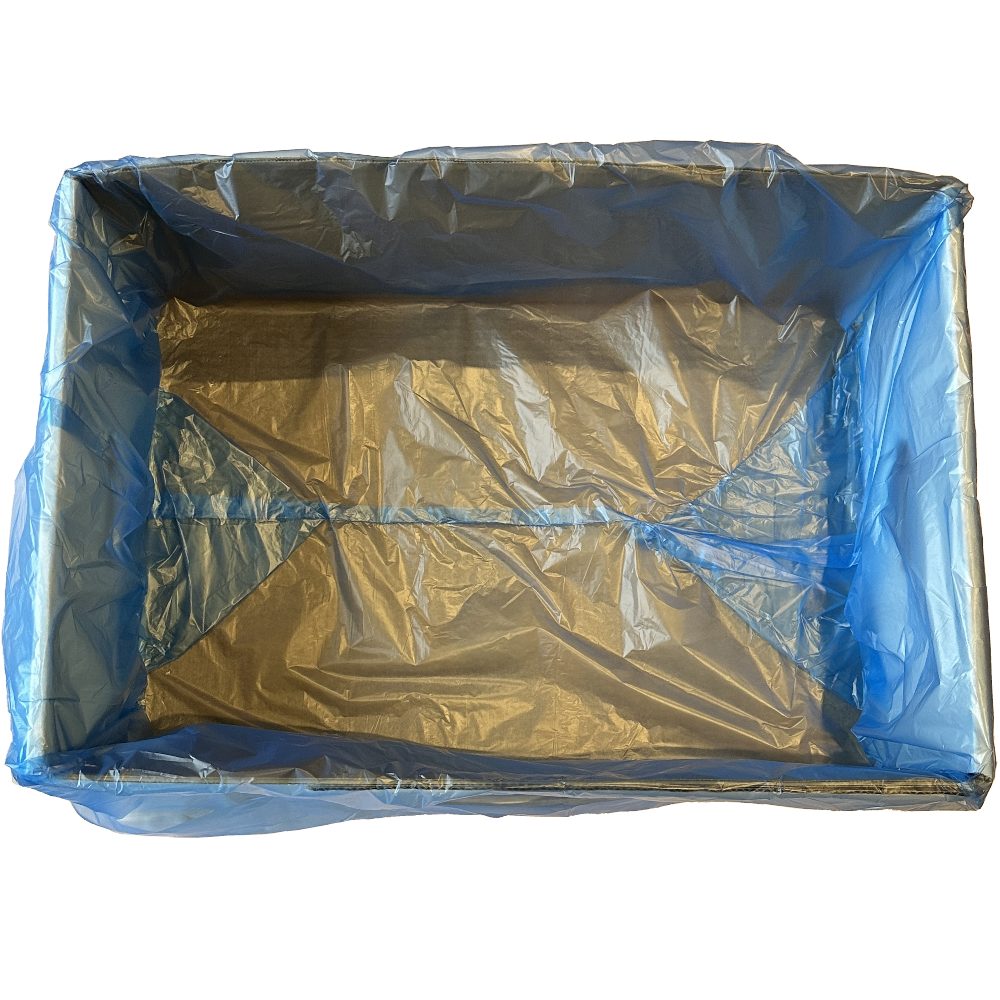 GORILLA Blue HDPE 'Standard' 15µm Carton Liners On Roll 635mm + 380mm x 635mm 75mm PVC Core (Roll 500 Bags)