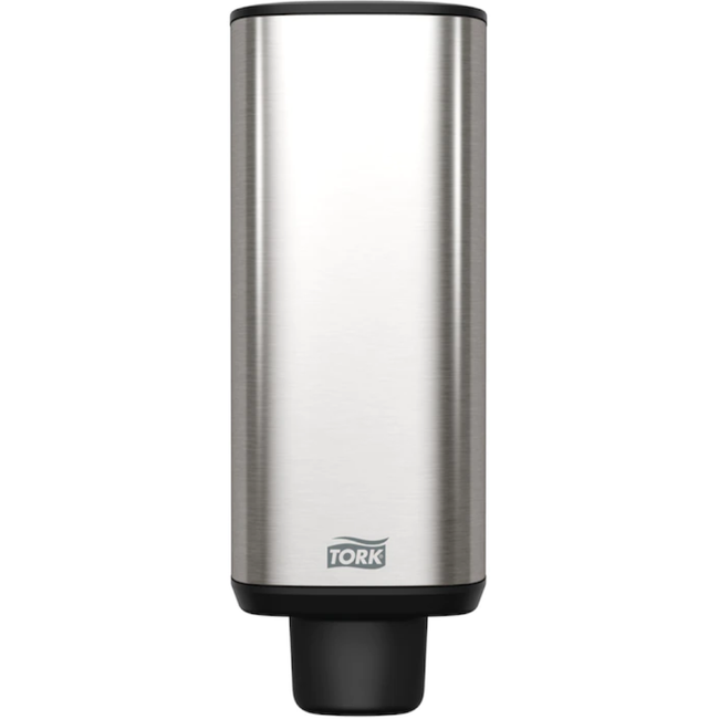 Tork 460010 Stainless Steel/Black S4 System Image Design Line 1L Foam/Liquid Soap and Santiser Skincare Dispenser