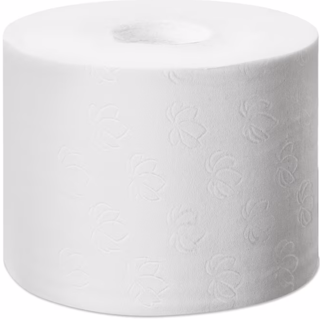 Tork 472139 White T7 System Premium Coreless Mid Size Toilet Paper Roll 3-ply 9.3cm x 63.3m (Carton 18 Rolls)