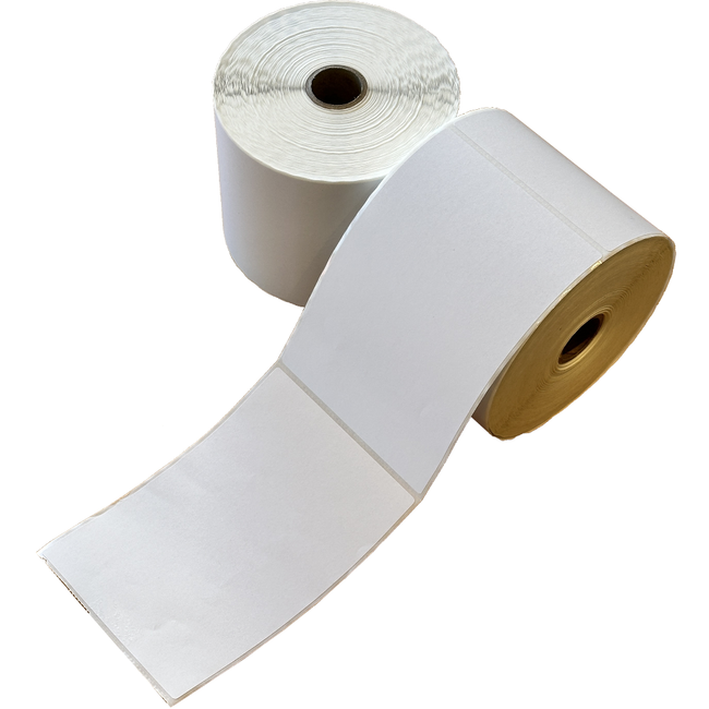 Direct Thermal White Labels 100mm x 150mm Ø25mm Core Narrow-edge Lead (Roll 500 Labels)