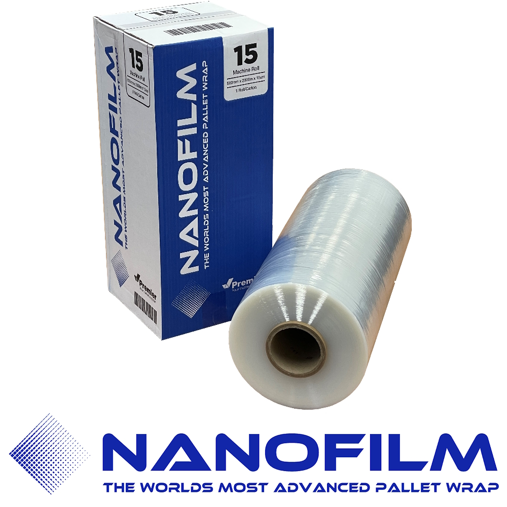 NANOFILM 15 Transparent Machine Pallet Wrap 500mm x 2,000m 15µm (Carton 1 Roll)