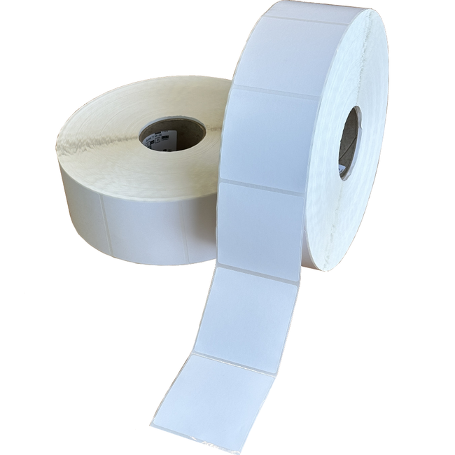 Thermal Transfer White Labels 90mm x 90mm Ø76mm Core (Roll 4,500 Labels)