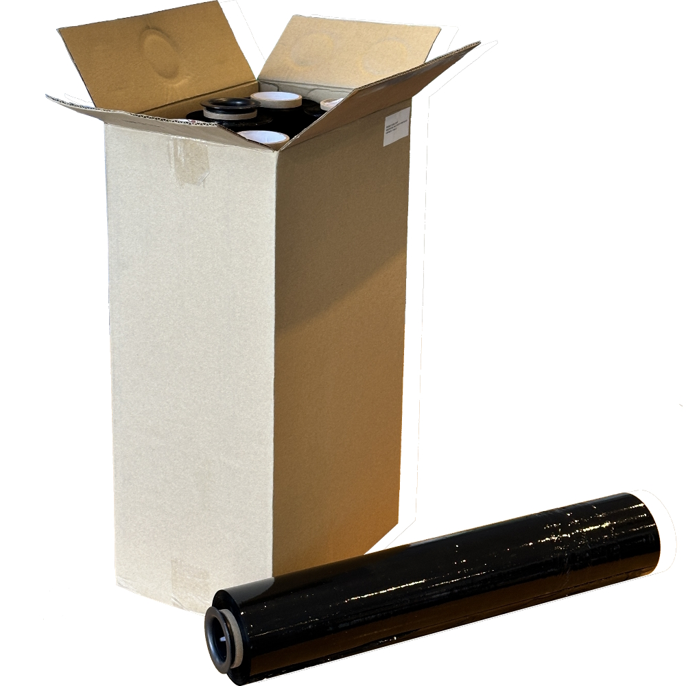 GORILLA 15 Black Pre-stretch Hand Pallet Wrap 500mm x 300m 15µm (Carton 6 Rolls)