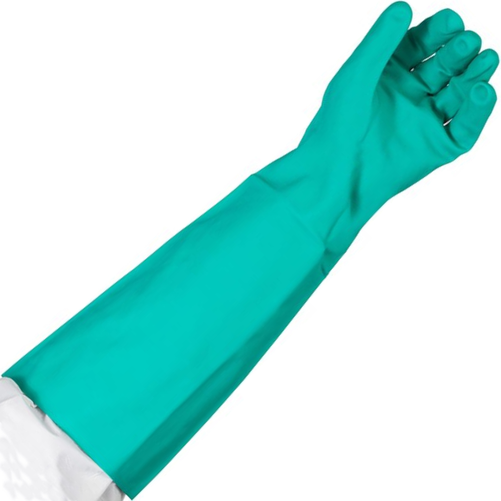 Elbow-length (46cm) Nitrile Chemical Resistant Gloves (Pack 12 Pairs)