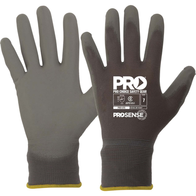 PIP ProSense Grey ProLite Polyurethane Dip Gloves