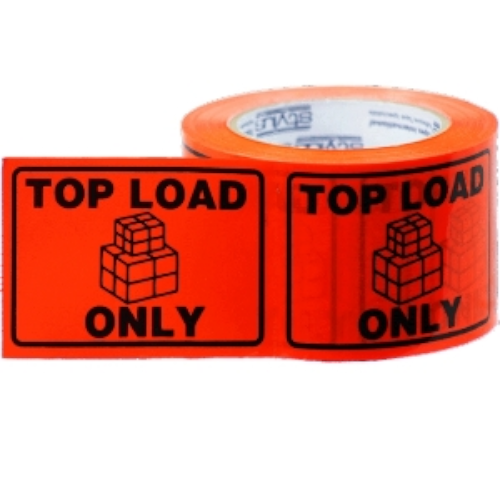 Stylus SP500 Black on Orange "TOP LOAD ONLY" Perforated Labeltape 72mm x 50m (Carton 24 Rolls)