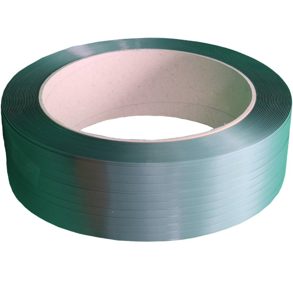 Green Embossed PET Strapping 16mm x 1,100m x 0.9mm (520kg Breaking Strain)